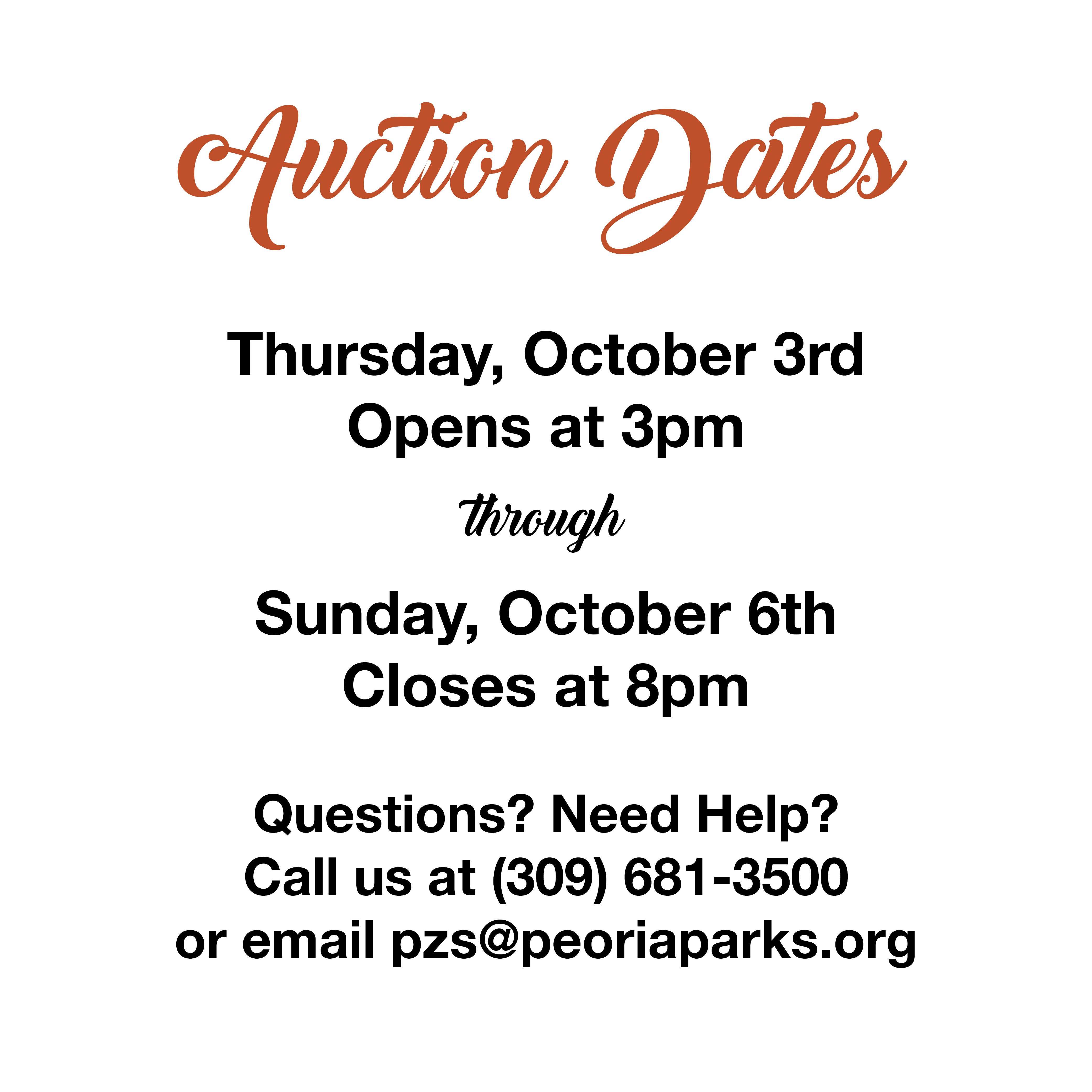 Auction Dates are October 4-8